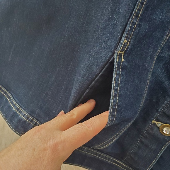 CJ Banks Denim Vest Womens Size 2XL Sleeveless Jean Top Jewel Buttons Pockets - Picture 6 of 9